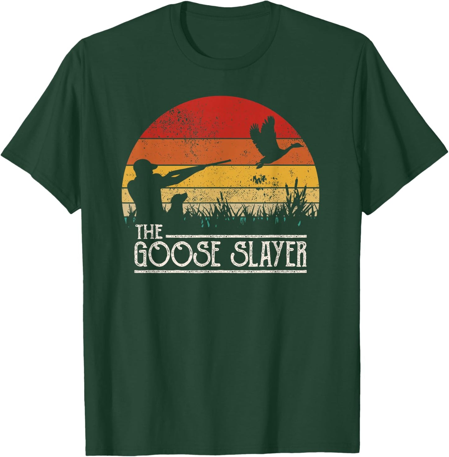 Vintage Sunset Retro Style Goose Hunting Goose Slayer T-Shirt - T-Shirt | Forest