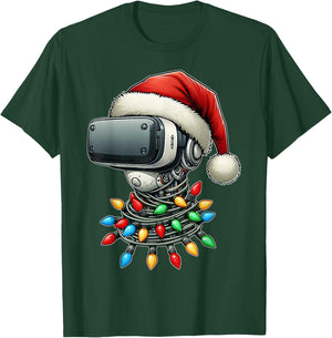 Virtual Reality VR Player Video Gaming Christmas Hat Xmas T-Shirt - T-Shirt | Forest