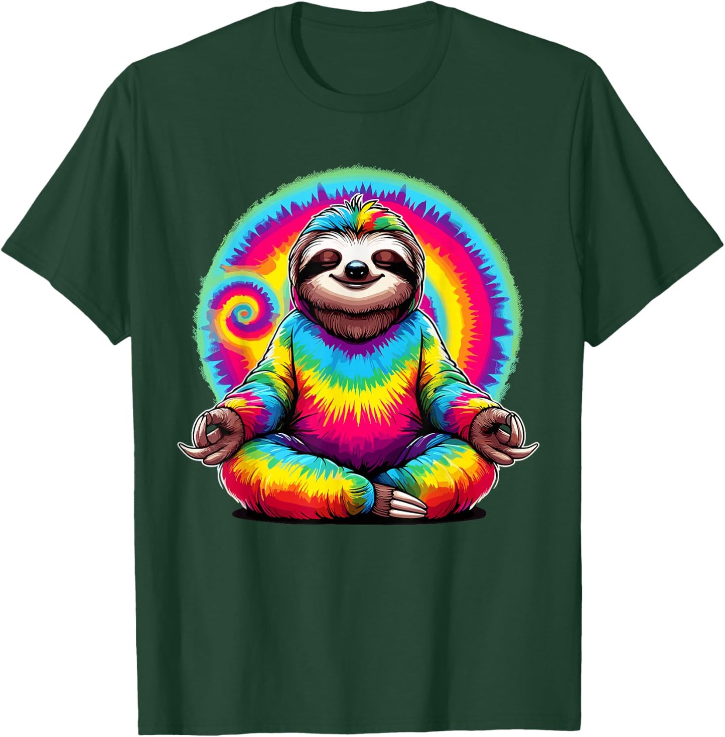 Hippie Sloth Peace Sign Tie-Dye Hippie T-Shirt - T-Shirt | Forest