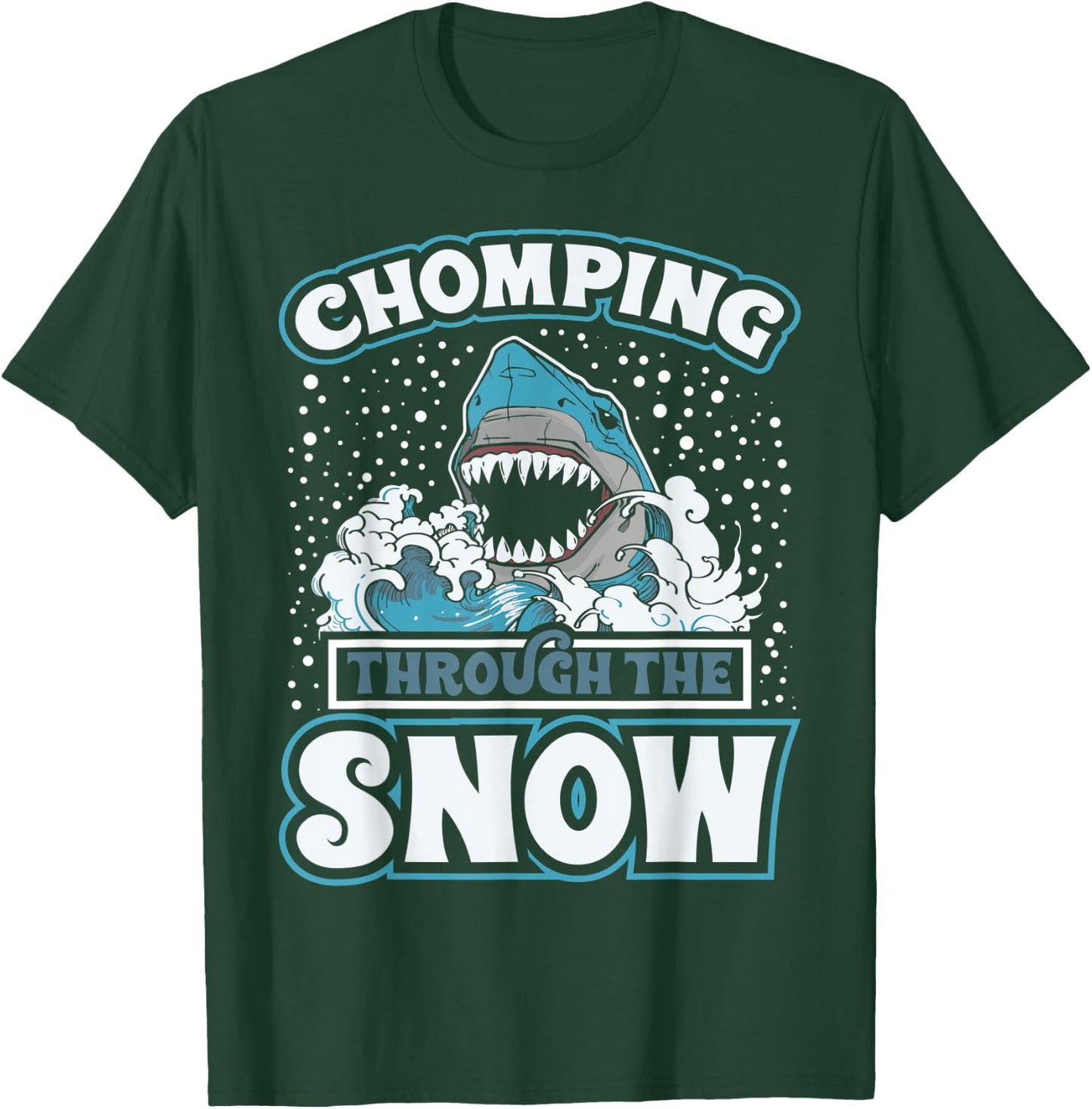 Shark Christmas Clothing Through The Snow Funny Sharkmas T-Shirt - T-Shirt | Forest
