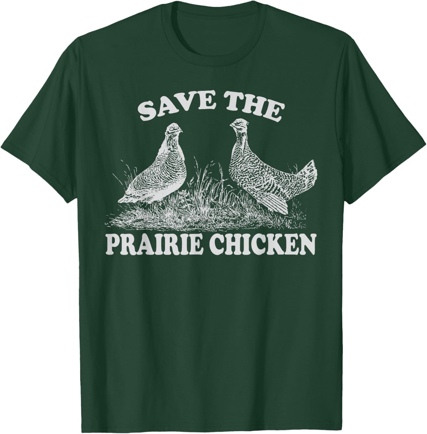 Save the Prairie Chicken Vintage Conservation T-Shirt - T-Shirt | Forest