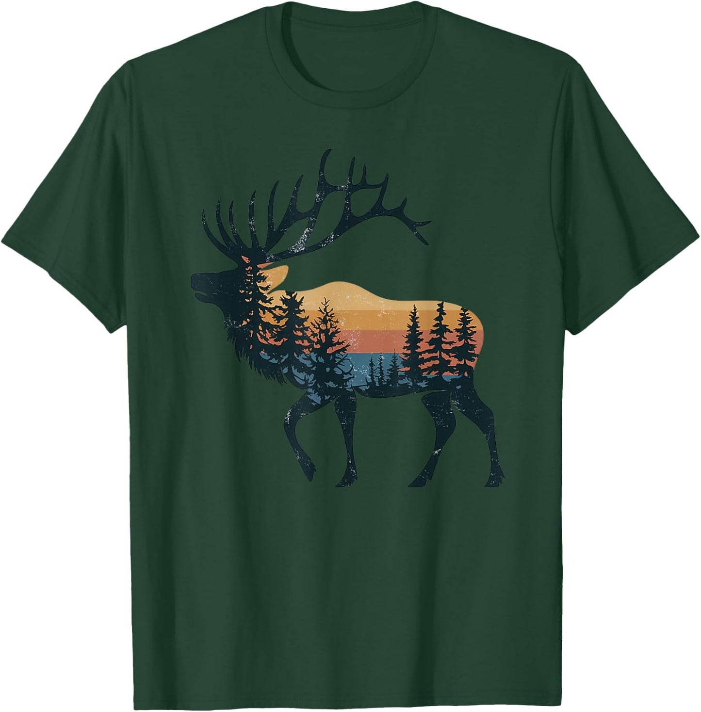 Elk Hunting Hiking Outdoor Camping Forest Men Women Elk T-Shirt - T-Shirt | Forest
