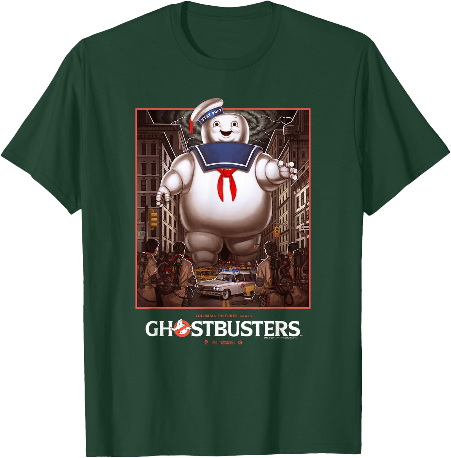 Ghostbusters Ghostbusters vs Stay Puft Vintage Movie Poster T-Shirt - T-Shirt | Forest