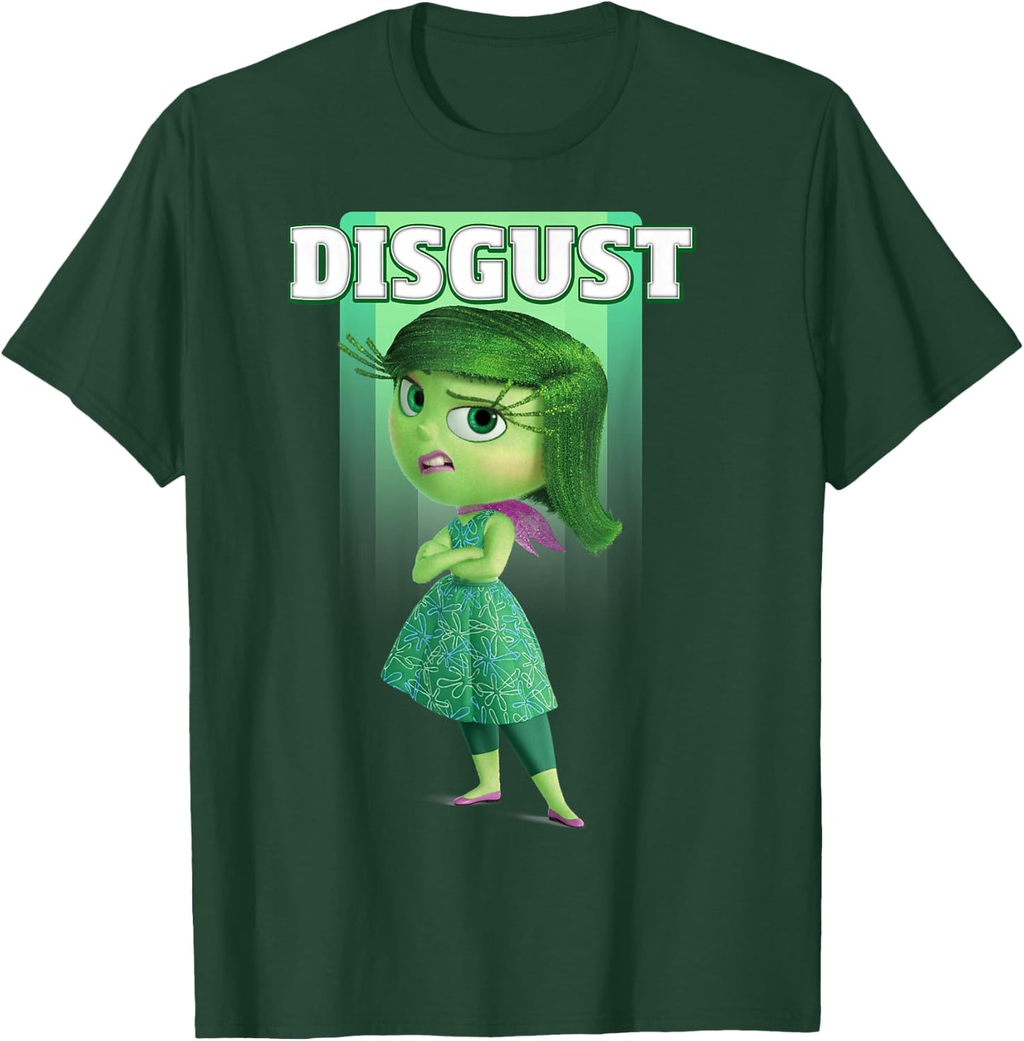 Disney Pixar Inside Out Disgust Green Retro Poster Logo T-Shirt - T-Shirt | Forest