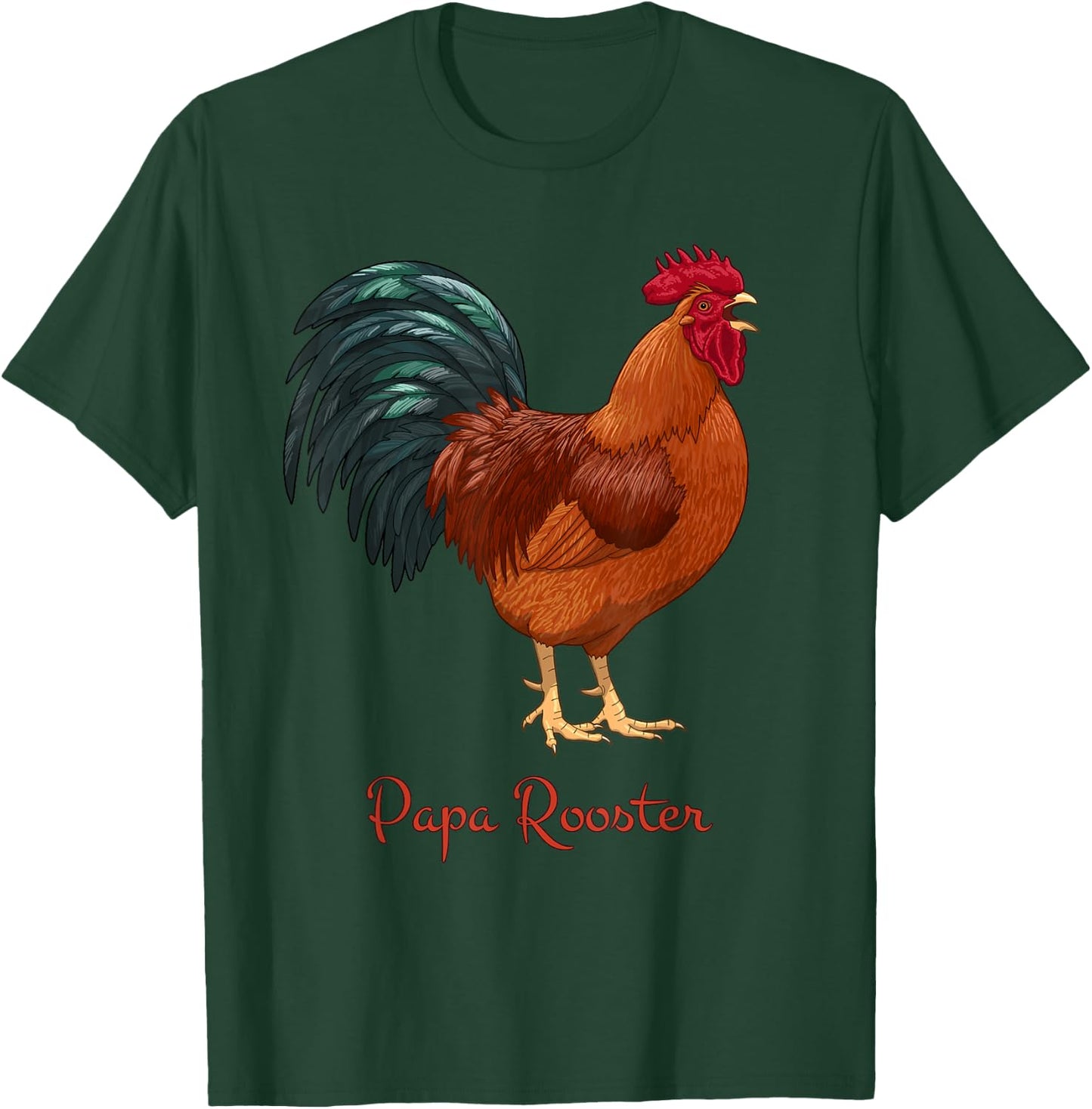 Rhode Island Red Chicken Papa Rooster Bird Lovers T-Shirt - T-Shirt | Forest