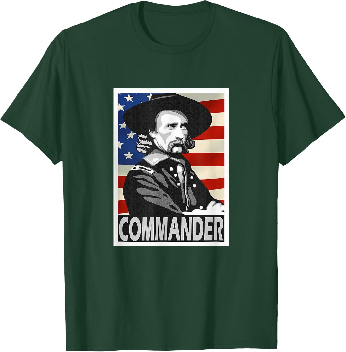 George Armstrong Custer Commander Poster Style T-Shirt - T-Shirt | Forest