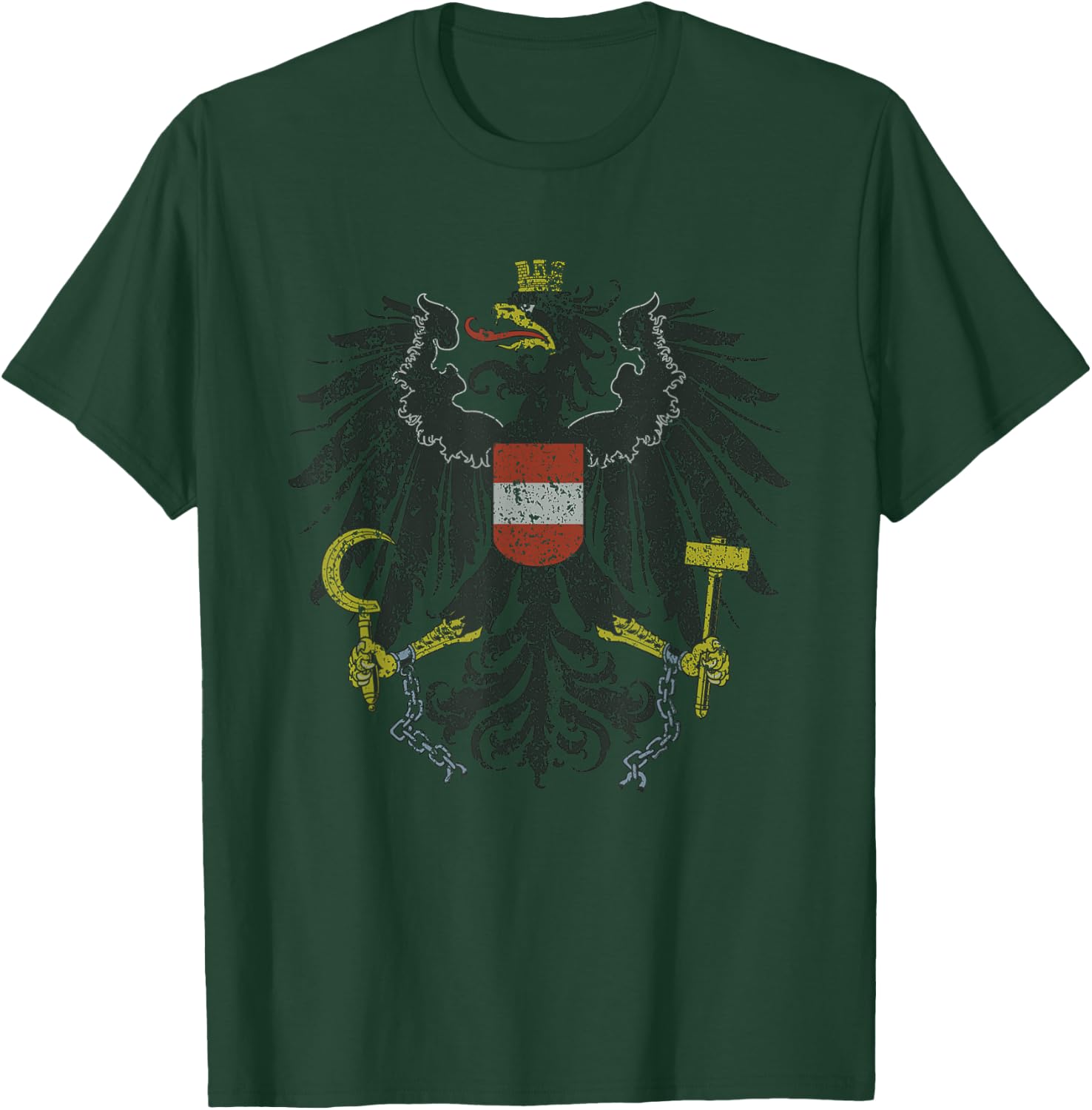 Austrian Flag Austria Coat of Arms Vienna Eagle T Shirt T-Shirt - T-Shirt | Forest