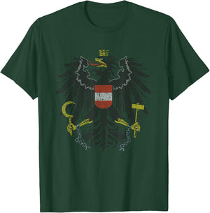 Austrian Flag Austria Coat of Arms Vienna Eagle T Shirt T-Shirt - T-Shirt | Forest