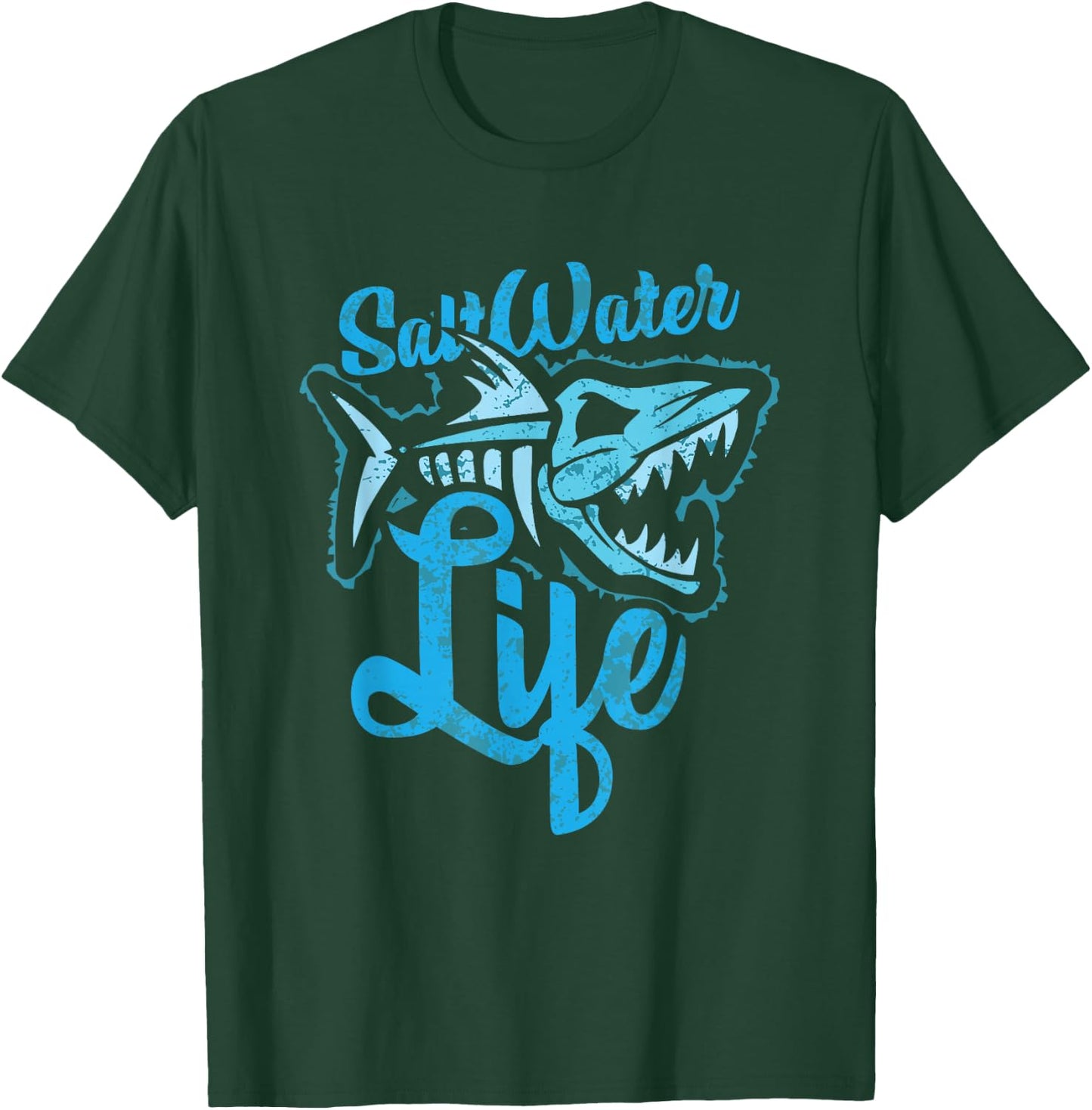 Saltwater Life Fishing T-Shirt - T-Shirt | Forest