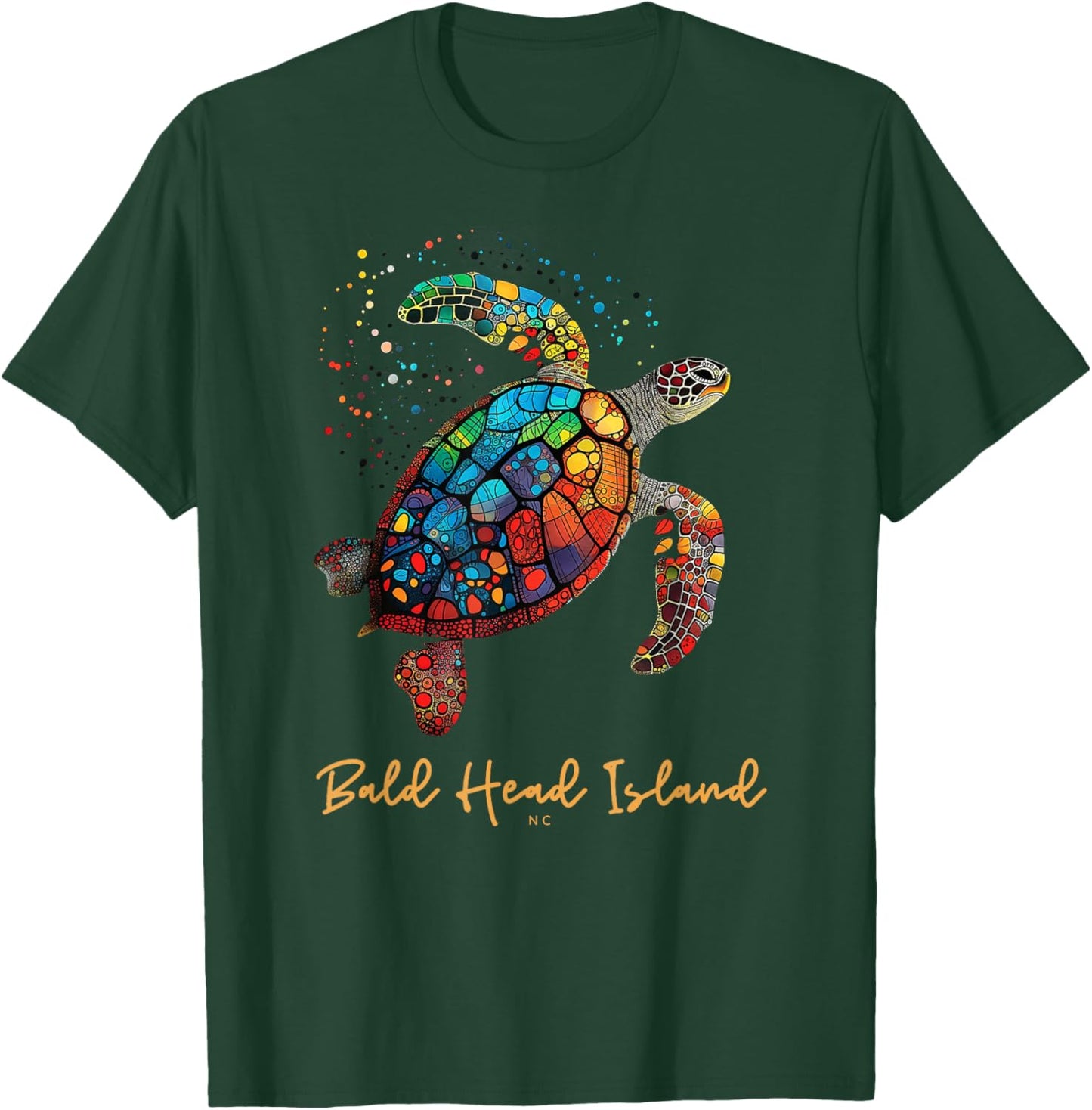 Bald Head Island NC Beach Vacation Vintage Sea Turtle T-Shirt - T-Shirt | Forest