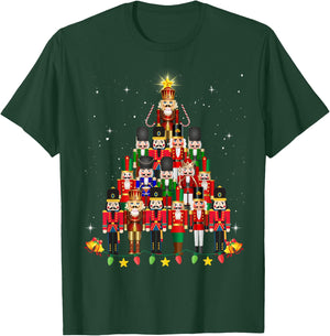Loudest Nutcracker Group Matching Family Holiday Funny Nutcracker Christmas Tree 2024 Black Small T-Shirt - T-Shirt | Forest