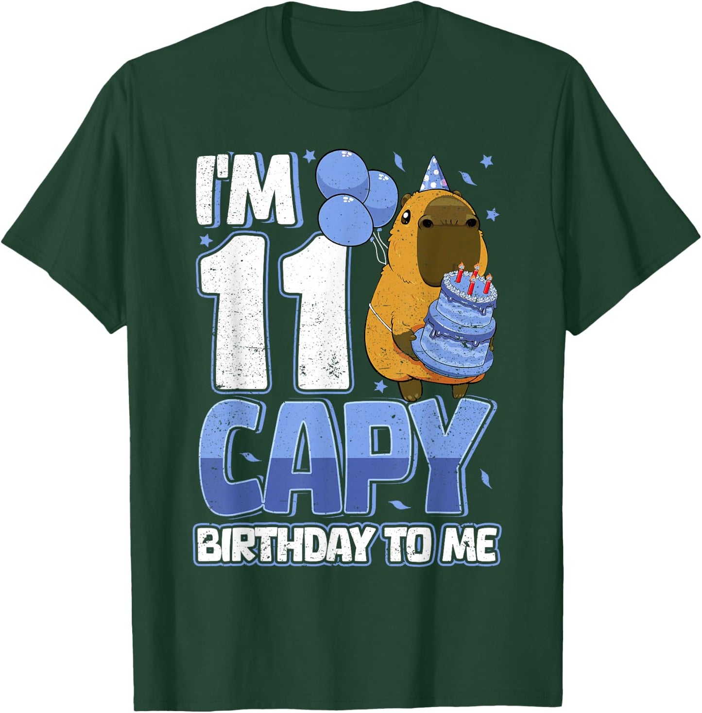 11 Years Capy Birthday to me Boys 11th Birthday Capybara T-Shirt - T-Shirt | Forest