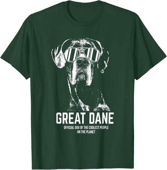 Great Dane Official Dog of The Coolest Pup Lovers T-Shirt - T-Shirt | Forest