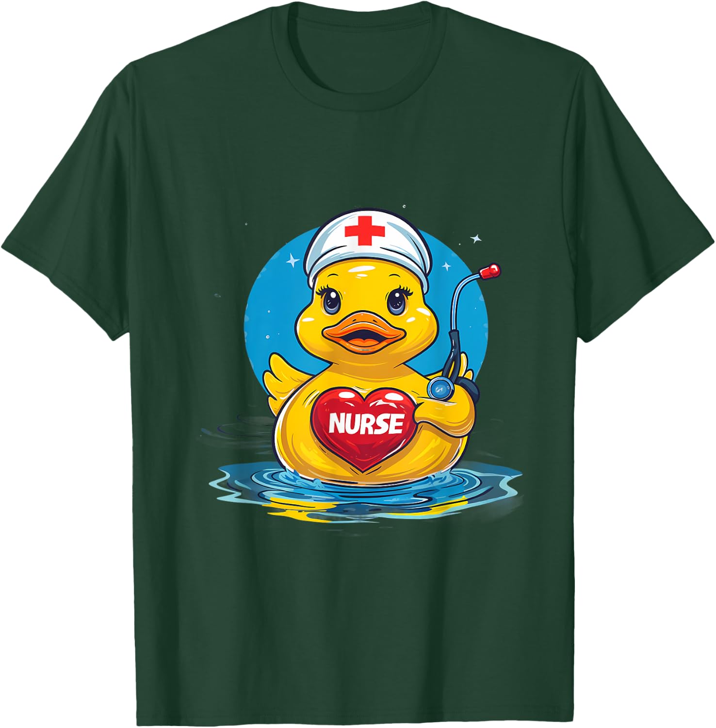 Rubber Duck Nurse Nursing Rubber Duck Lover Stethoscope T-Shirt - T-Shirt | Forest