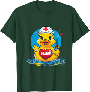 Rubber Duck Nurse Nursing Rubber Duck Lover Stethoscope T-Shirt - T-Shirt | Forest