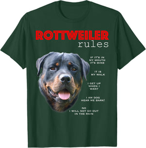 Funny Rules for the Owner of a Rottweiler T-Shirt - T-Shirt | Forest