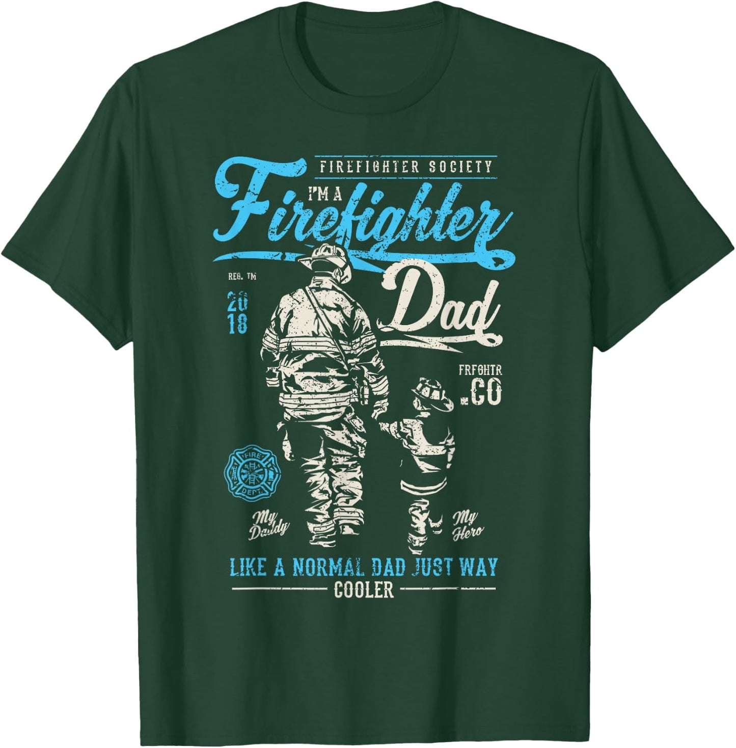Firefighter Father's Day Retro Dad Xmas Gifts T-Shirt - T-Shirt | Forest
