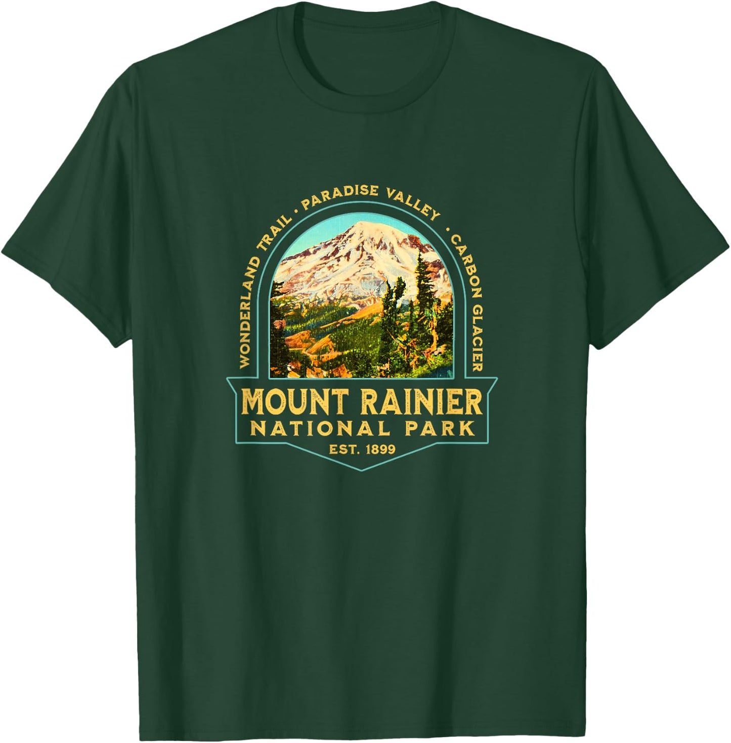 Vintage Mount Rainier National Park Washington Souvenir T-Shirt - T-Shirt | Forest