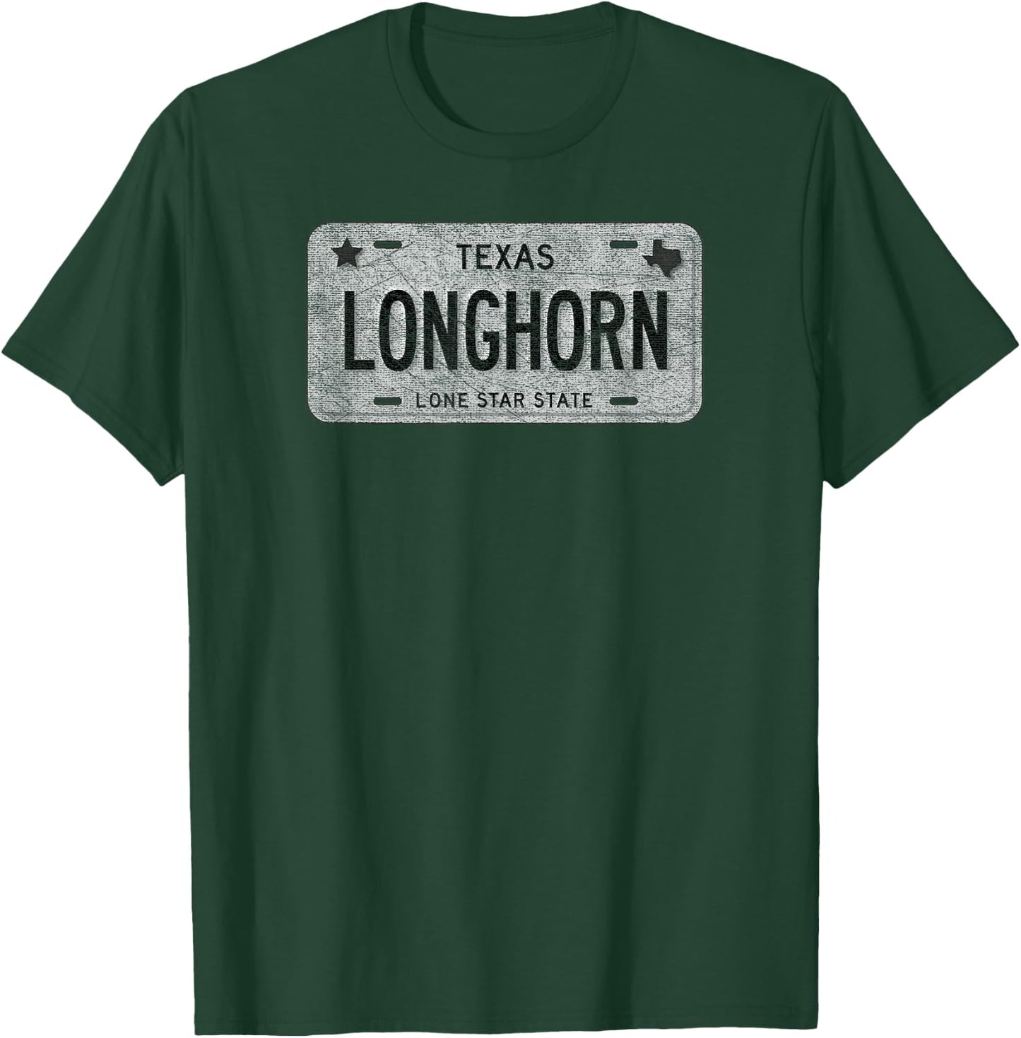 Funny TX State Vanity License Plate LONGHORN T-Shirt - T-Shirt | Forest