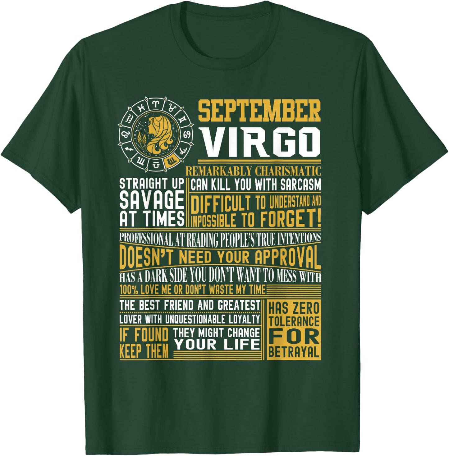 Best Born in September Virgo Facts Shirts for T-Shirt - T-Shirt | Forest