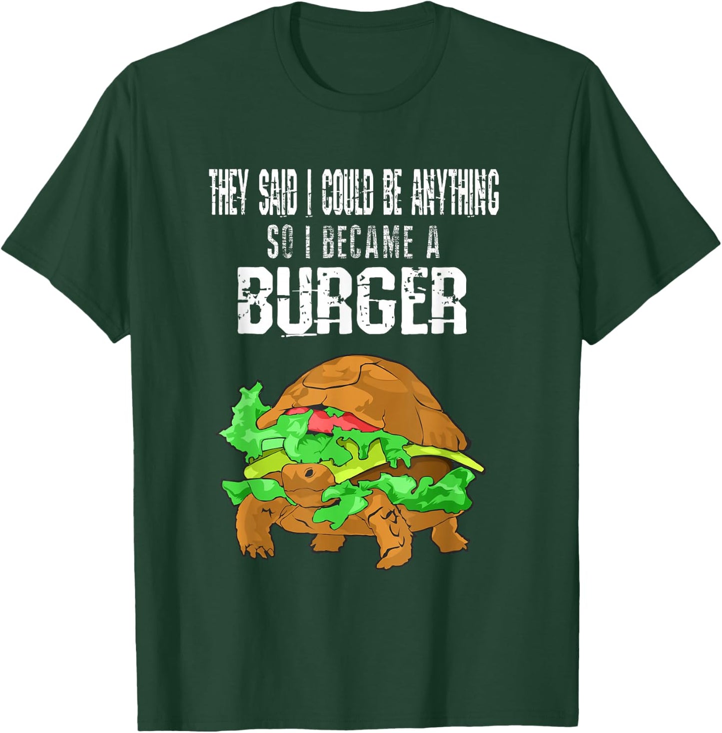 Turtle Burger Funny Apparel T-Shirt - T-Shirt | Forest