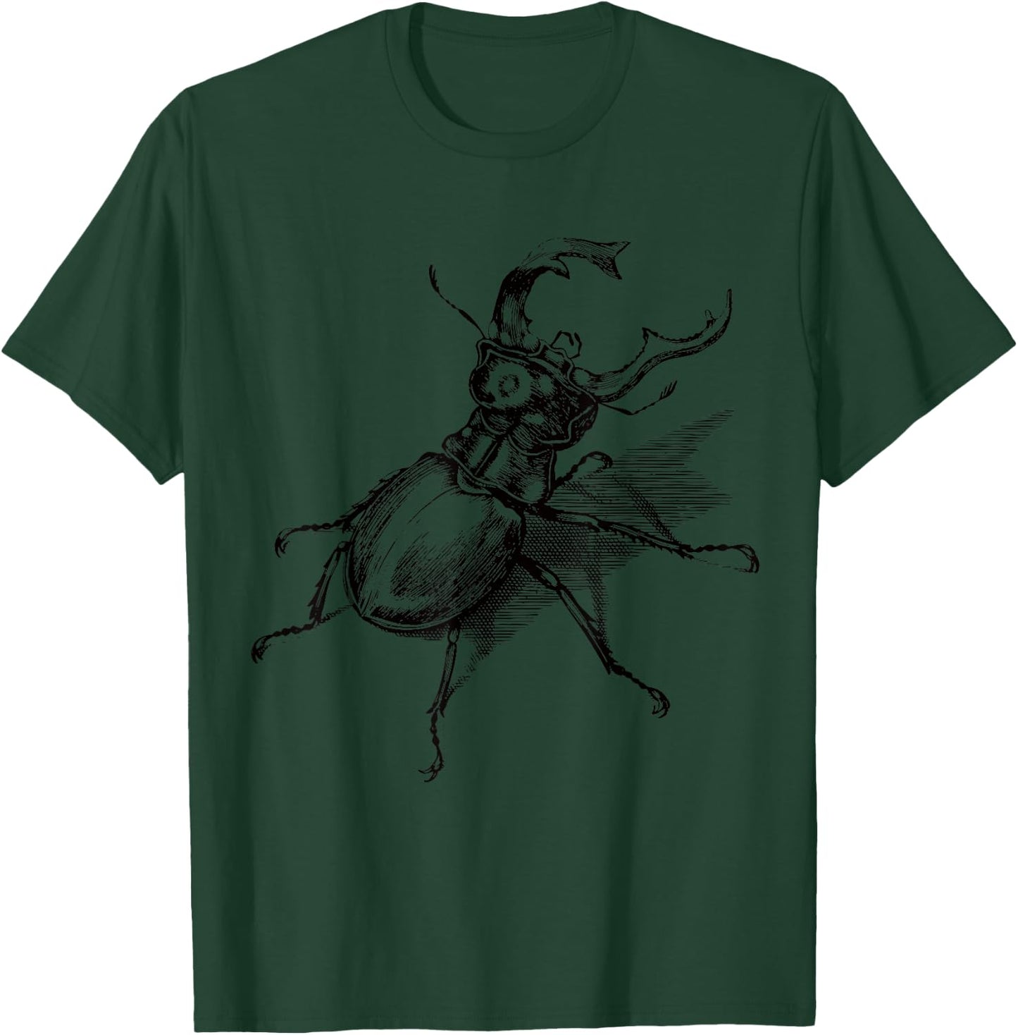 Vintage retro stag beetle scientific illustration entomology T-Shirt - T-Shirt | Forest