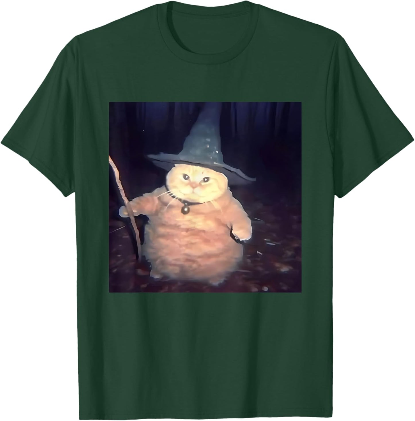 Cheeseball The Wizard Cat Vintage 90s Orange Cat Witch Cat T-Shirt - T-Shirt | Forest