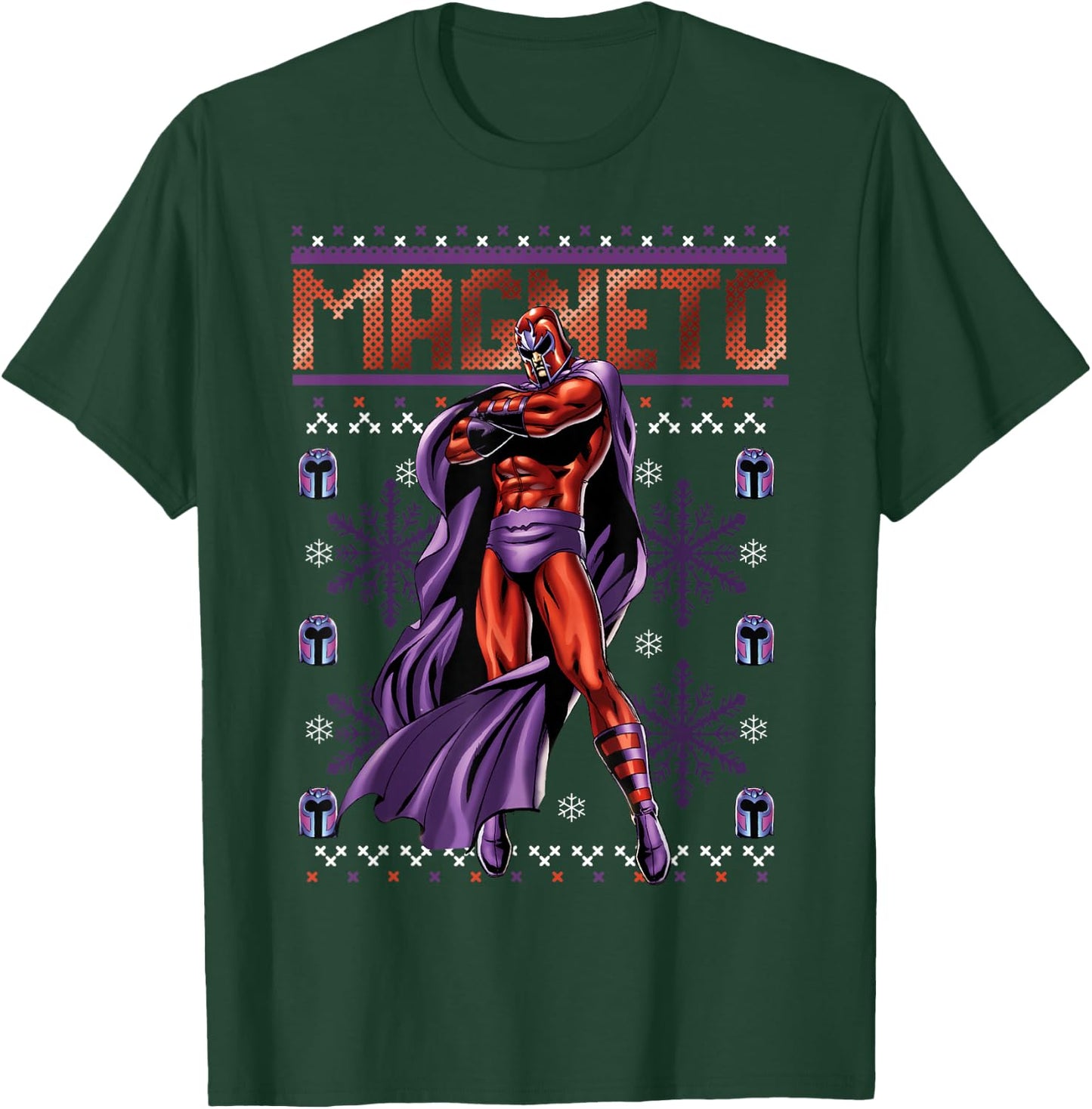 Marvel X-Men Magneto Purple Ugly Christmas Sweater T-Shirt - T-Shirt | Forest