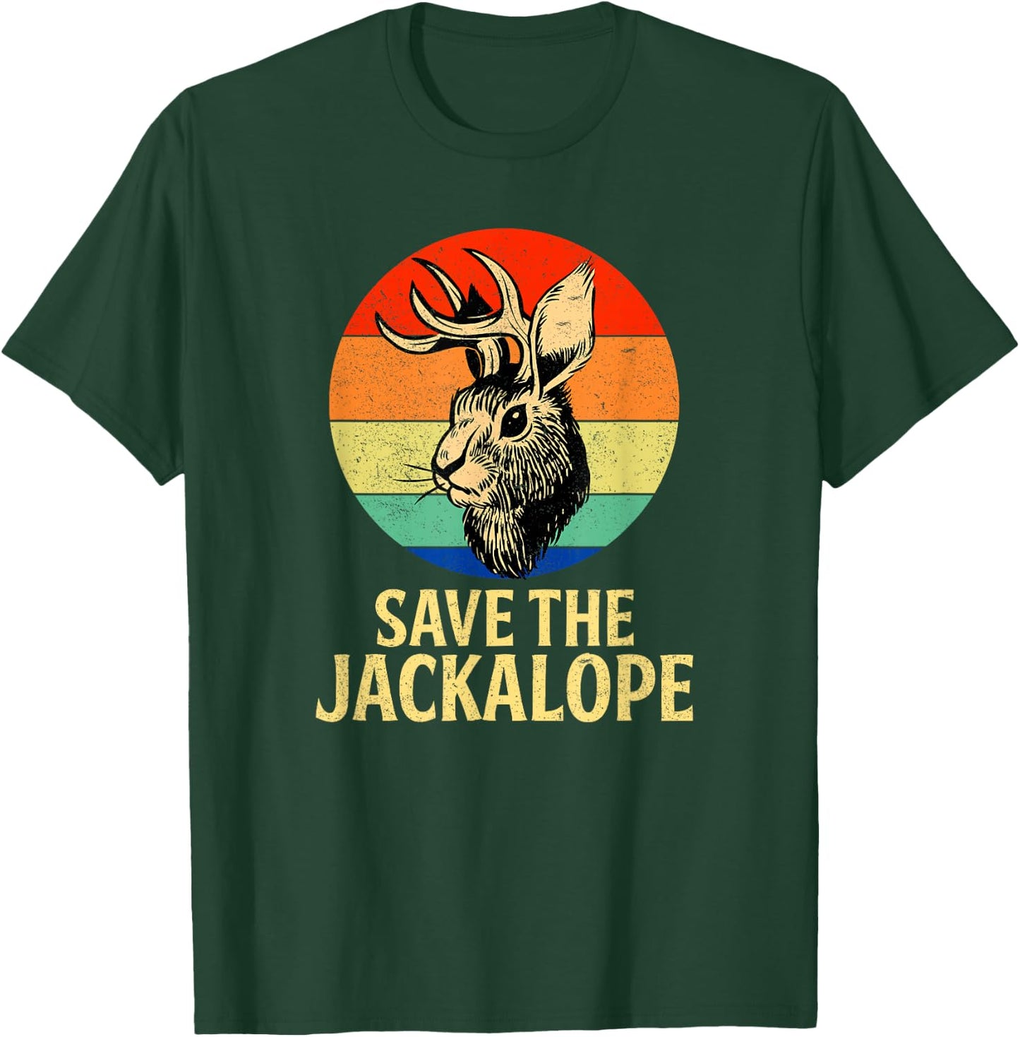 Save The Jackalope, Vintage Retro Camping Lover Jackalope T-Shirt - T-Shirt | Forest