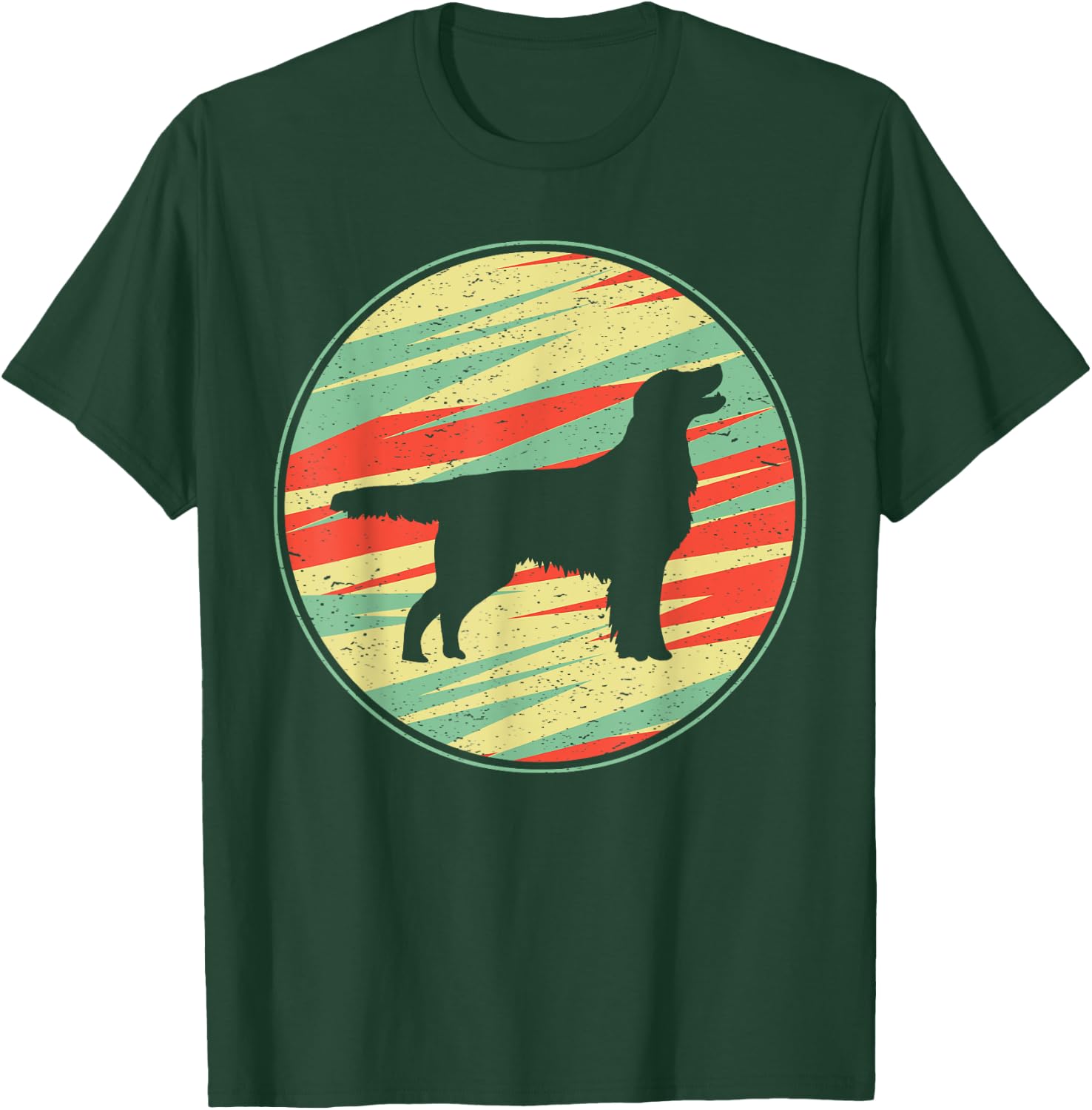 Flat Coated Retriever Retro Vintage Silhouette Cute T-Shirt - T-Shirt | Forest