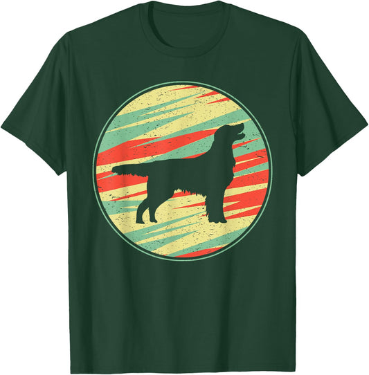 Flat Coated Retriever Retro Vintage Silhouette Cute T-Shirt - T-Shirt | Forest