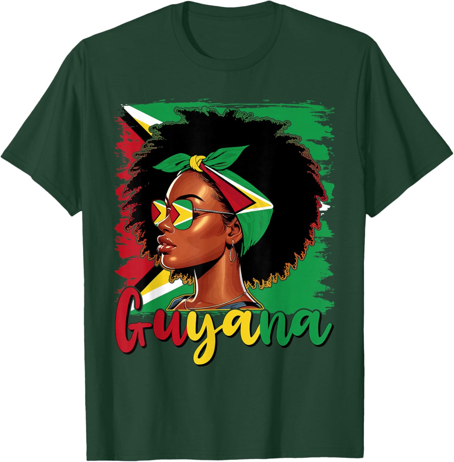 Guyanese Girl Guyana Flag Proud Guyanese Women T-Shirt - T-Shirt | Forest