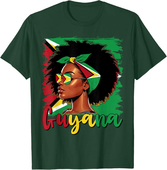 Guyanese Girl Guyana Flag Proud Guyanese Women T-Shirt - T-Shirt | Forest