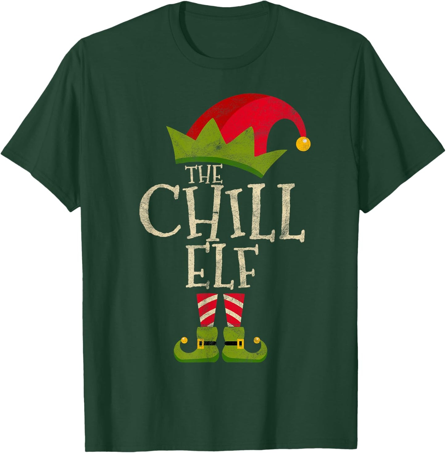 Easy The Chill Elf Xmas Costume Family Group Gift Christmas T-Shirt - T-Shirt | Forest