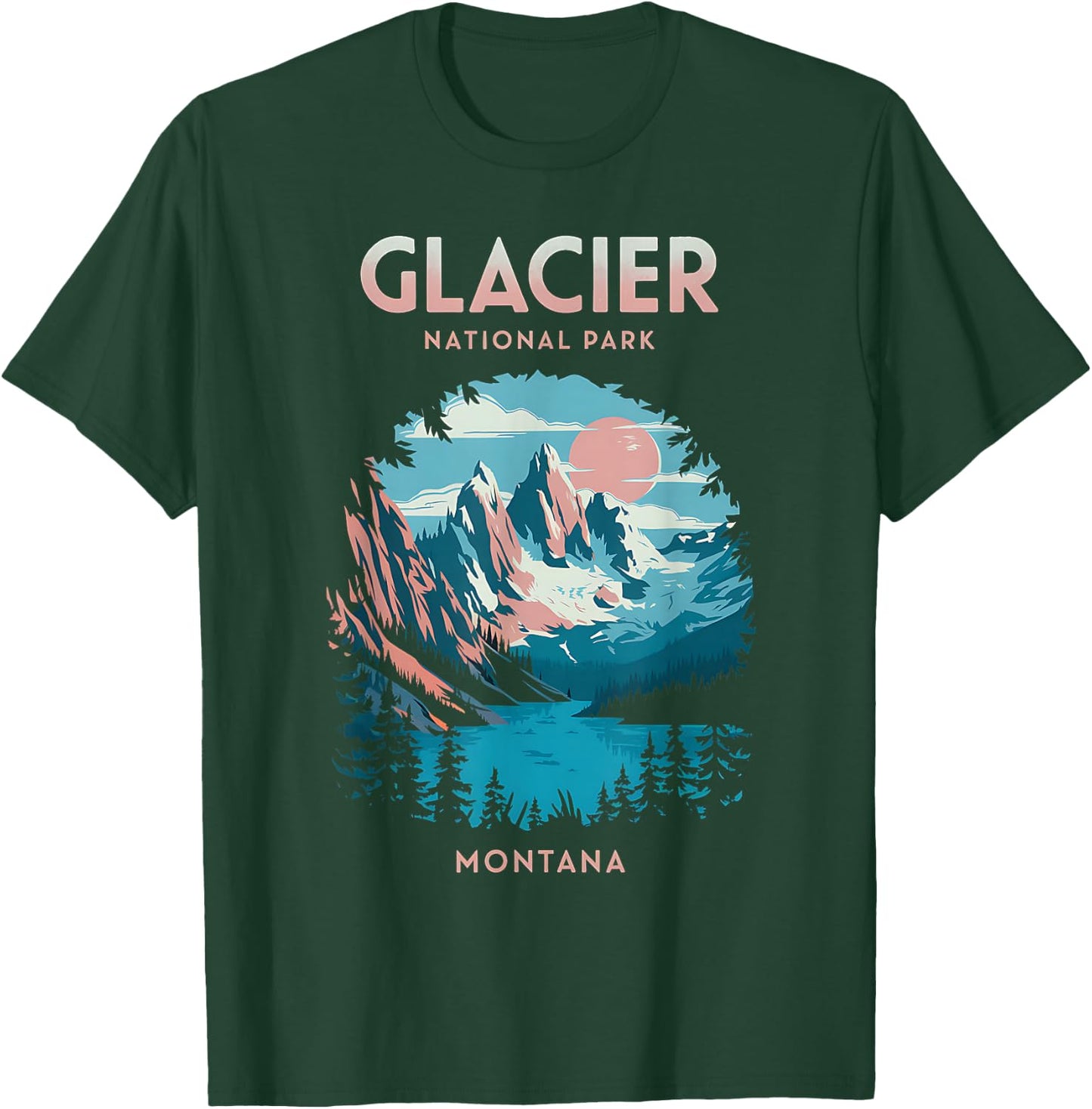Scenic Outdoors Glacier National Park Montana T-Shirt - T-Shirt | Forest