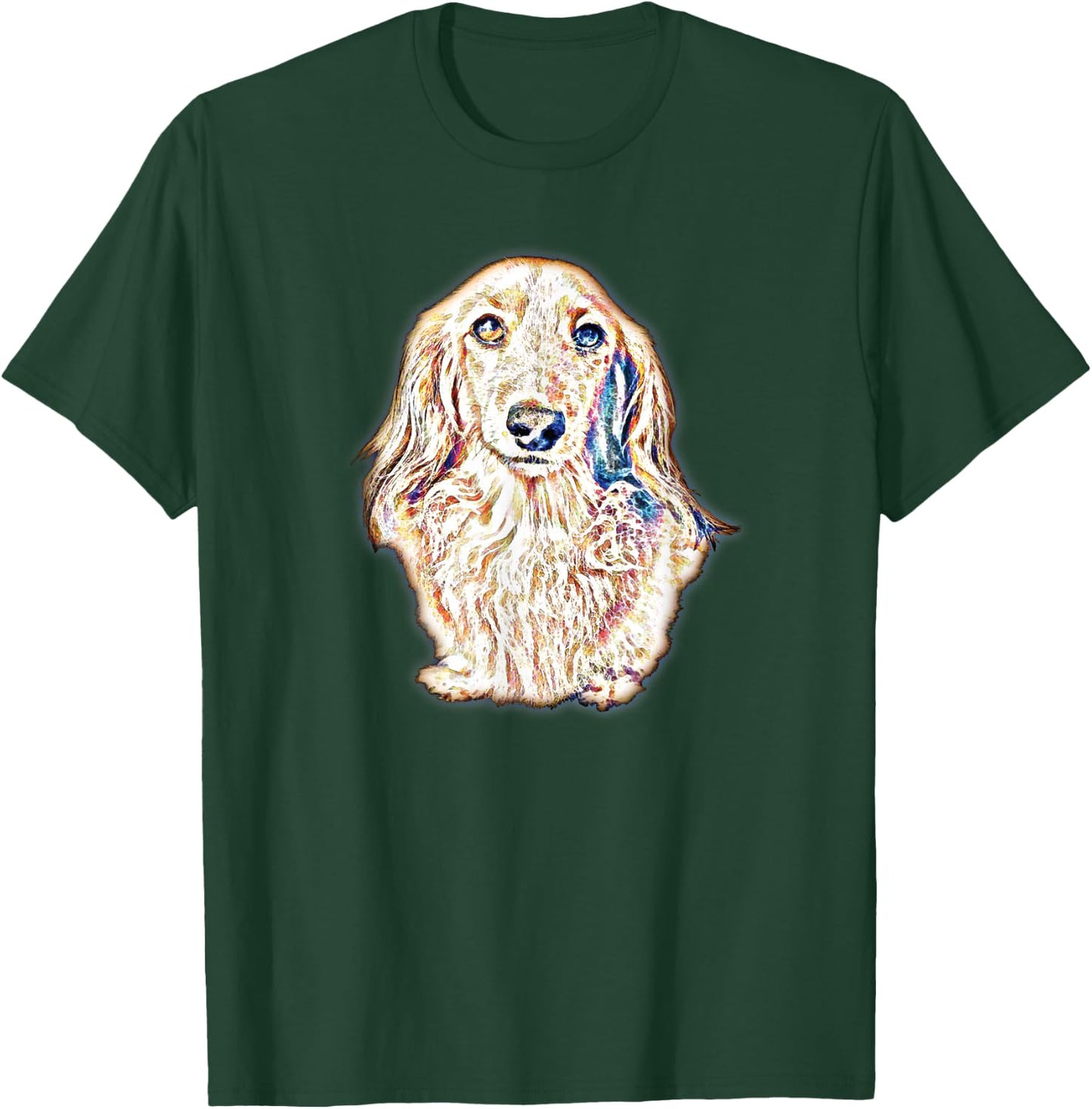 Long Hair Dachshund Gifts Cute Sausage Dog Women Men T-Shirt - T-Shirt | Forest