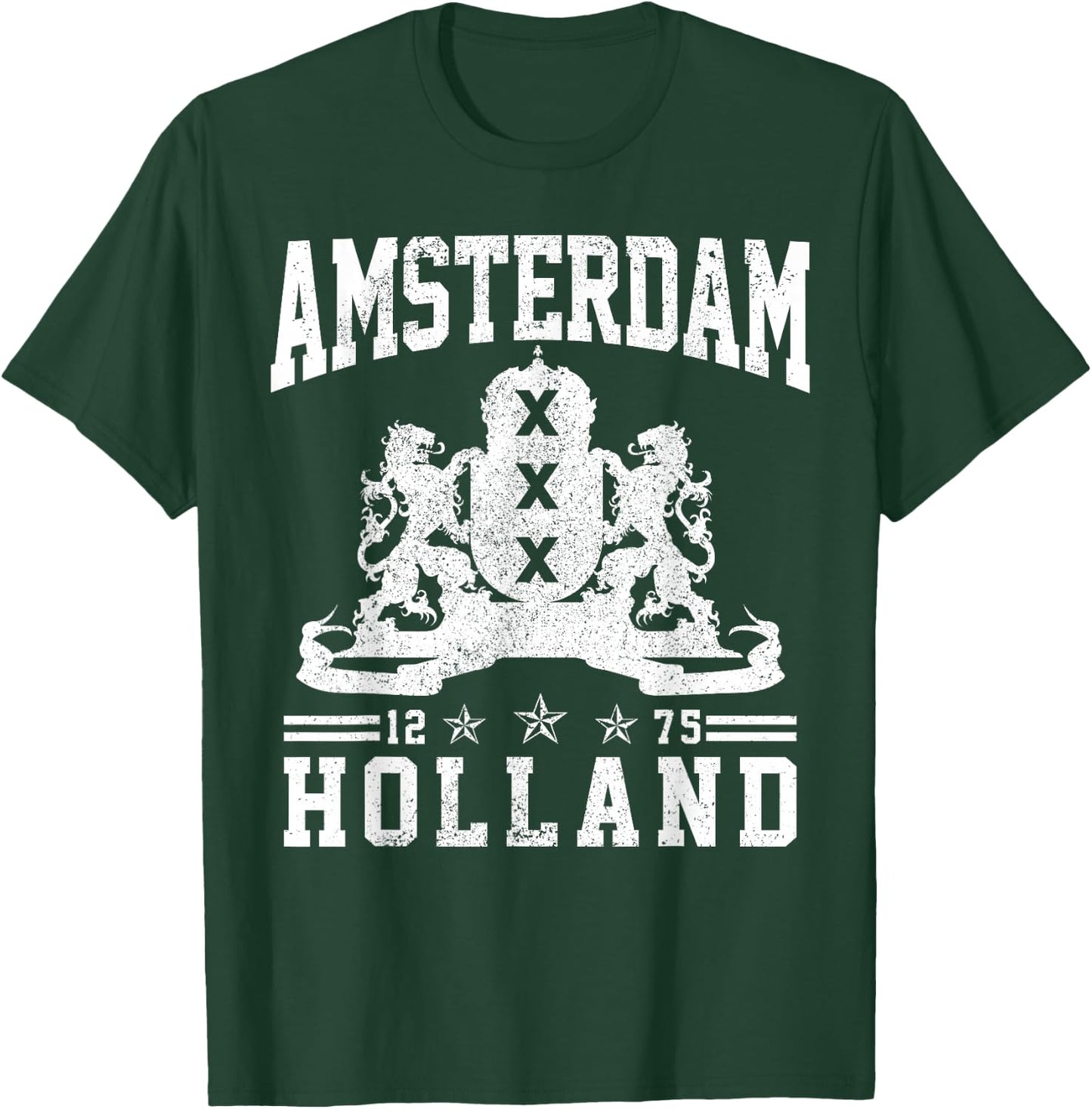 Amsterdam Crest Lion Holland Netherlands Souvenir T-Shirt - T-Shirt | Forest