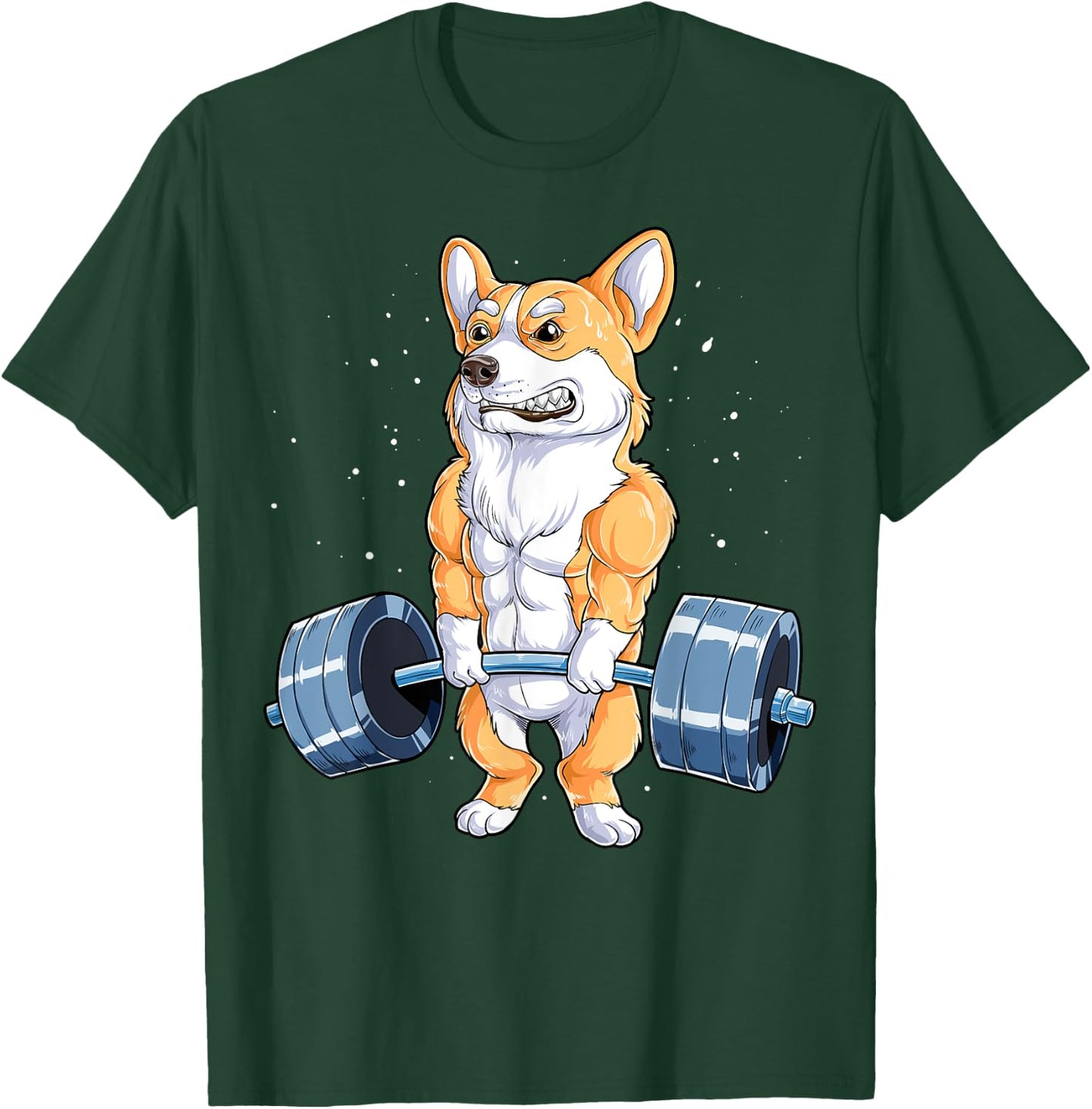 Corgi Weightlifting Funny Deadlift Men Fitness Gym Workout T-Shirt - T-Shirt | Forest