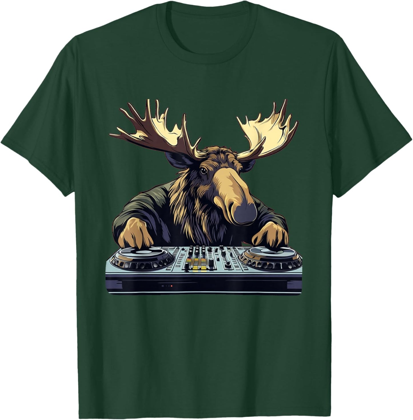 Cool Music Moose as DJ Costume for Boys and Girls T-Shirt - T-Shirt | Forest