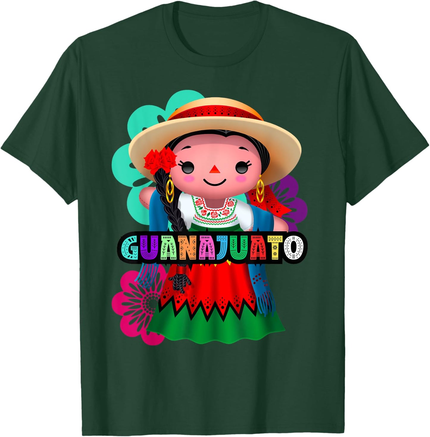 Guanajuato Mexico Muñeca Lelé, Handmade Mexicans Rag Doll T-Shirt - T-Shirt | Forest