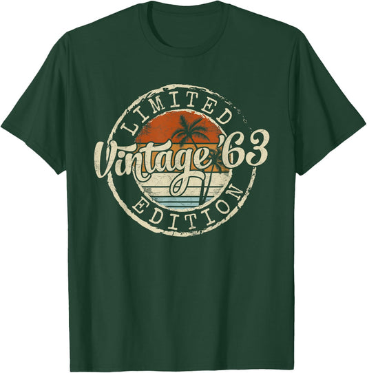 Vintage 1963 62nd Birthday Gifts Women 62 Year Old T-Shirt - T-Shirt | Forest
