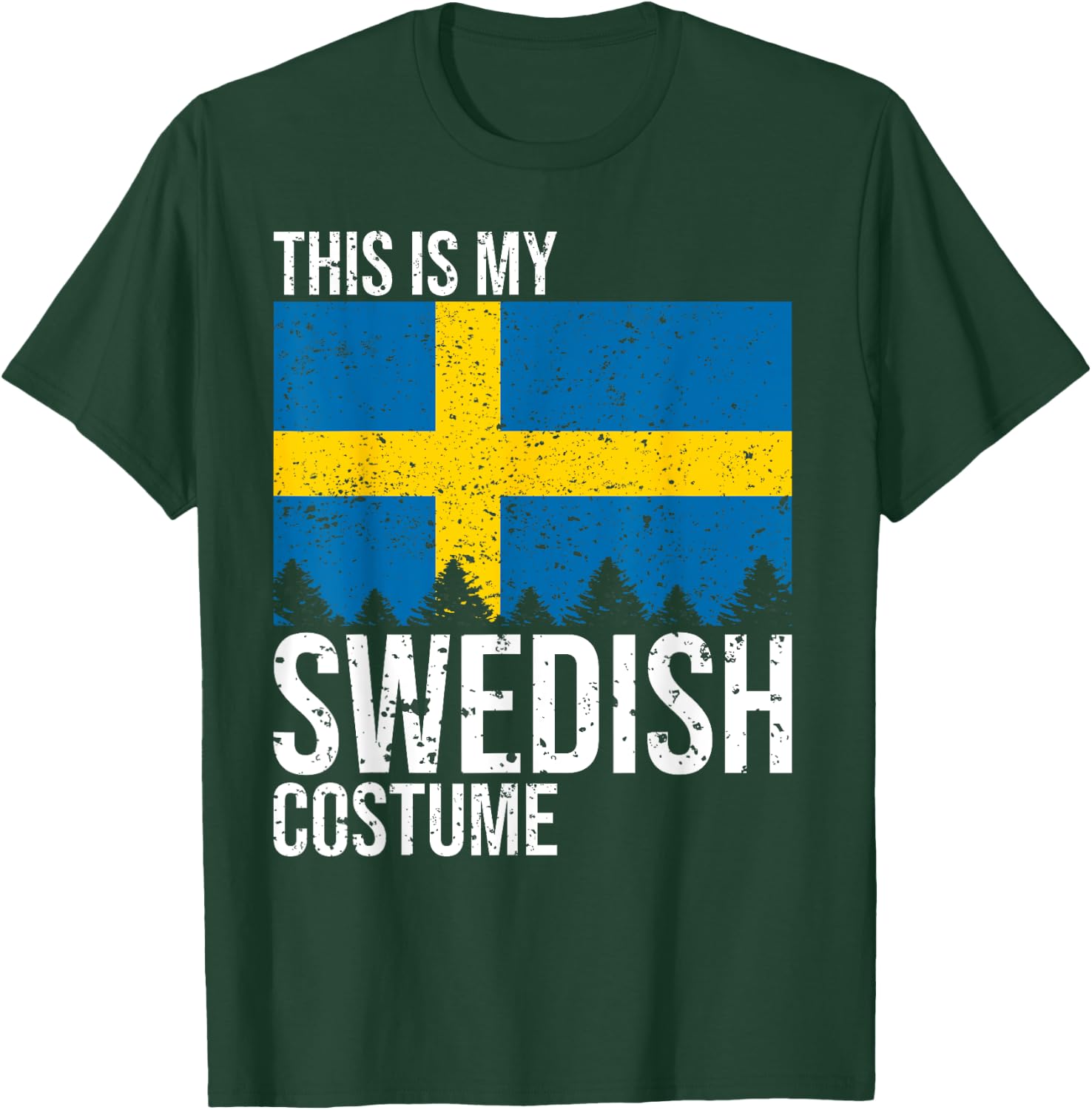 Vintage This is my Swedish Flag Costume For Halloween T-Shirt - T-Shirt | Forest