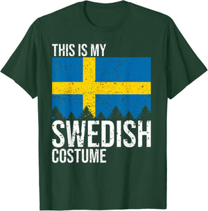 Vintage This is my Swedish Flag Costume For Halloween T-Shirt - T-Shirt | Forest