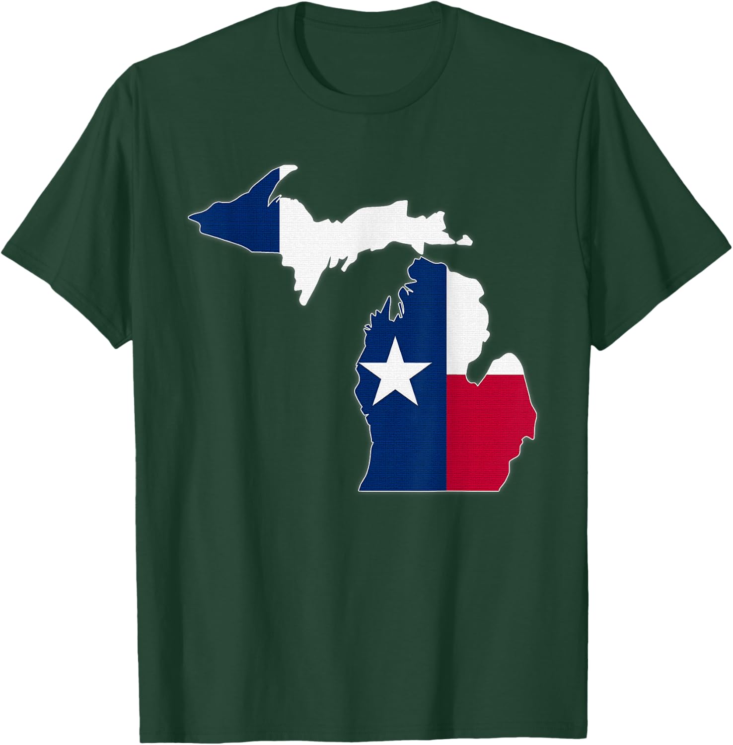 MICHIGAN STATE MAP TEXAS TX Flag Roots Men Women Gift T-Shirt - T-Shirt | Forest