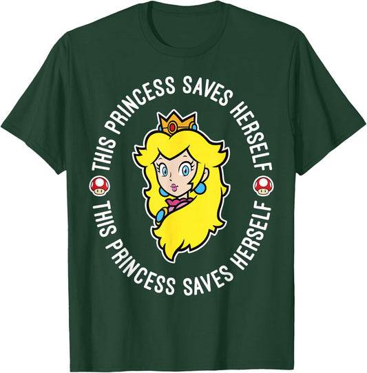 Nintendo Super Mario Princess Peach Saves Herself T-Shirt - T-Shirt | Forest