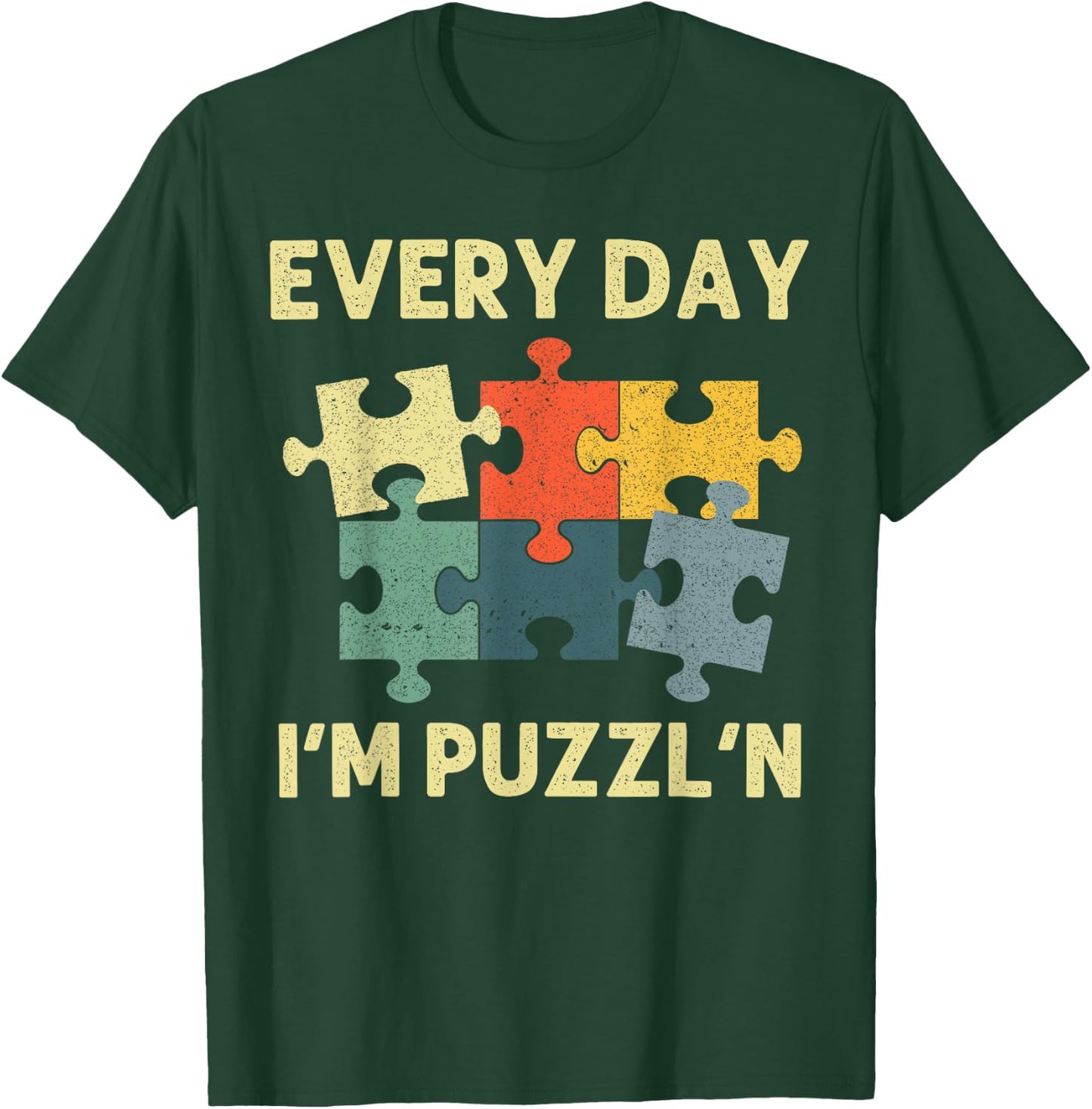 Funny Jigsaw Puzzle Design Women Adults Puzzle Lover T-Shirt - T-Shirt | Forest