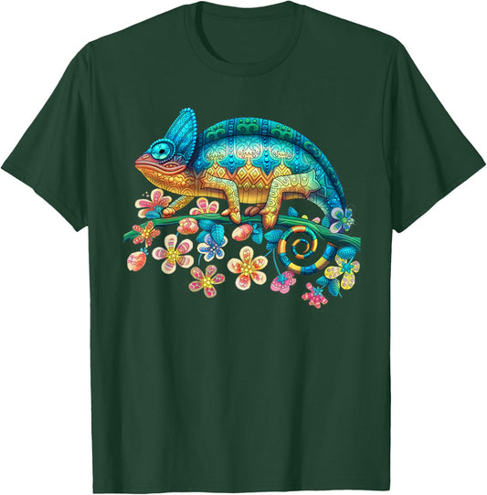 Colorful Chameleon Lizard T Shirt Gift Men T-Shirt - T-Shirt | Forest