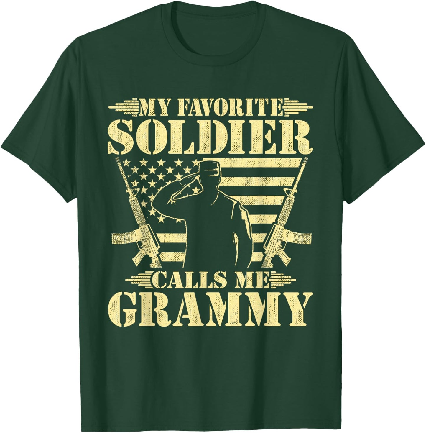 My Favorite Soldier Calls Me Grammy - Proud Military Grandma T-Shirt - T-Shirt | Forest