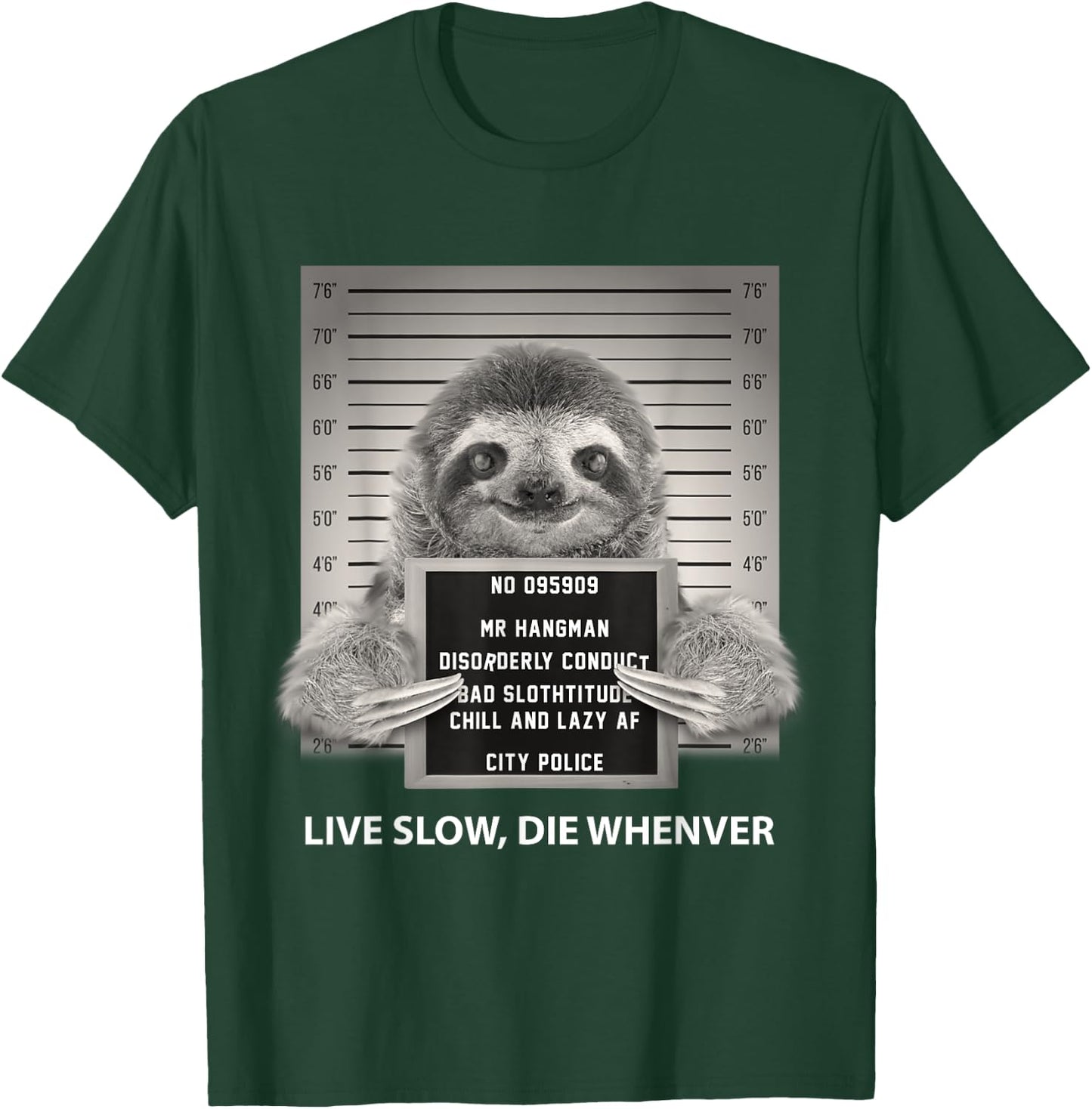 Funny Sloth Live Slow Die Whenever T-Shirt - T-Shirt | Forest