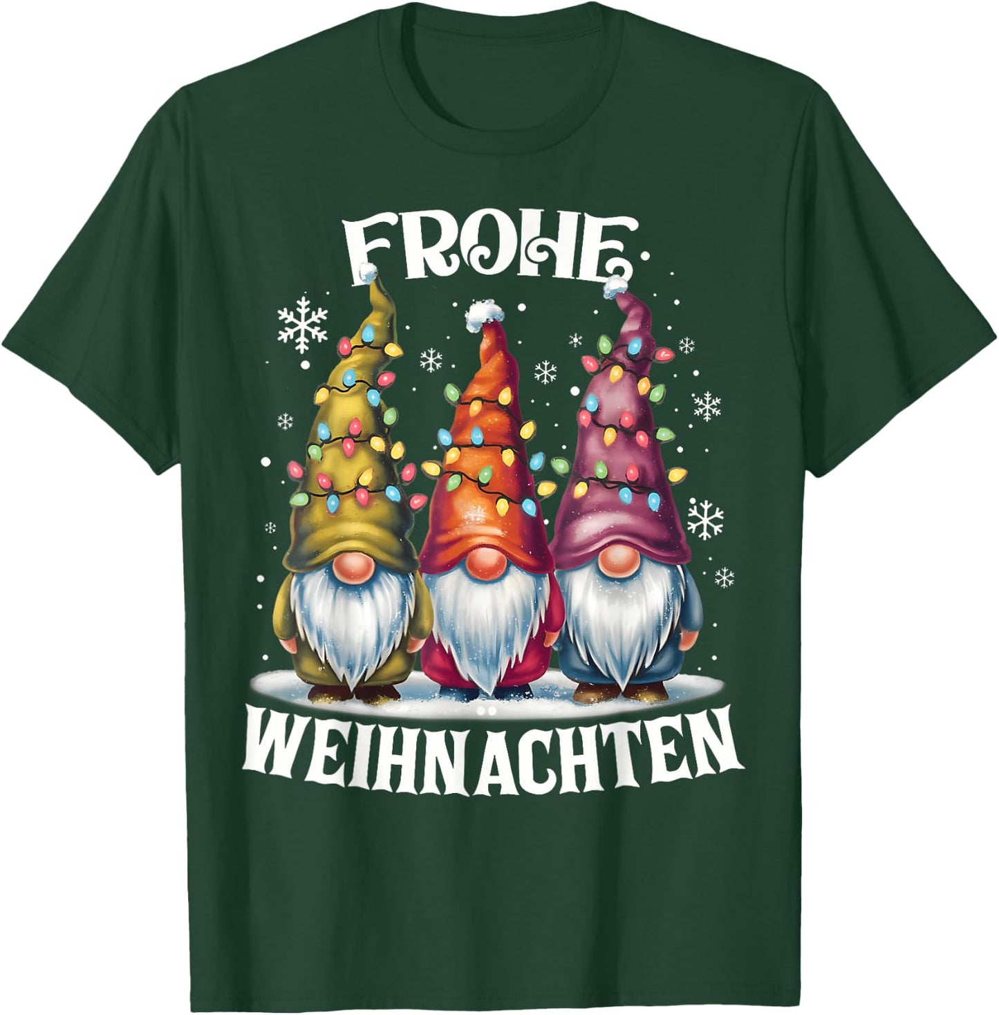 Frohe Weihnachten German Gnome Christmas Decorations Germany T-Shirt - T-Shirt | Forest